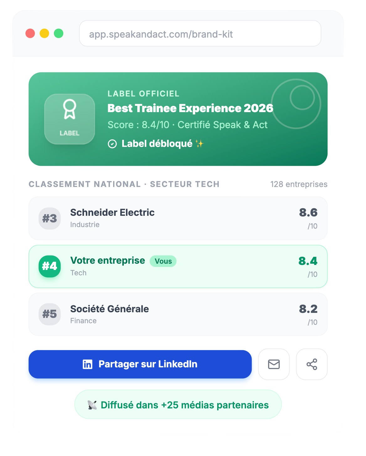 Classement des meilleures entreprises pour stagiaires et alternants
